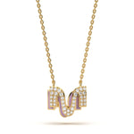 Mija Enamel 'M' Pendant 