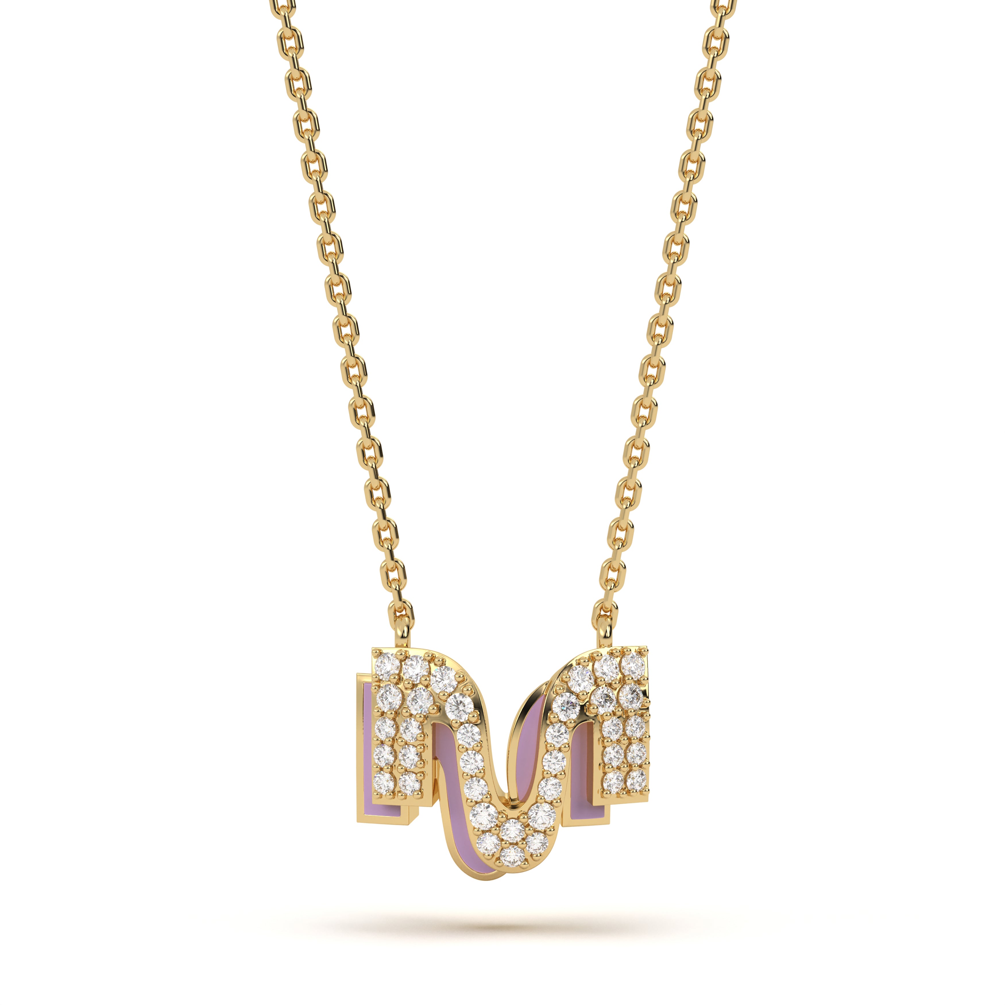Mija Enamel 'M' Pendant 