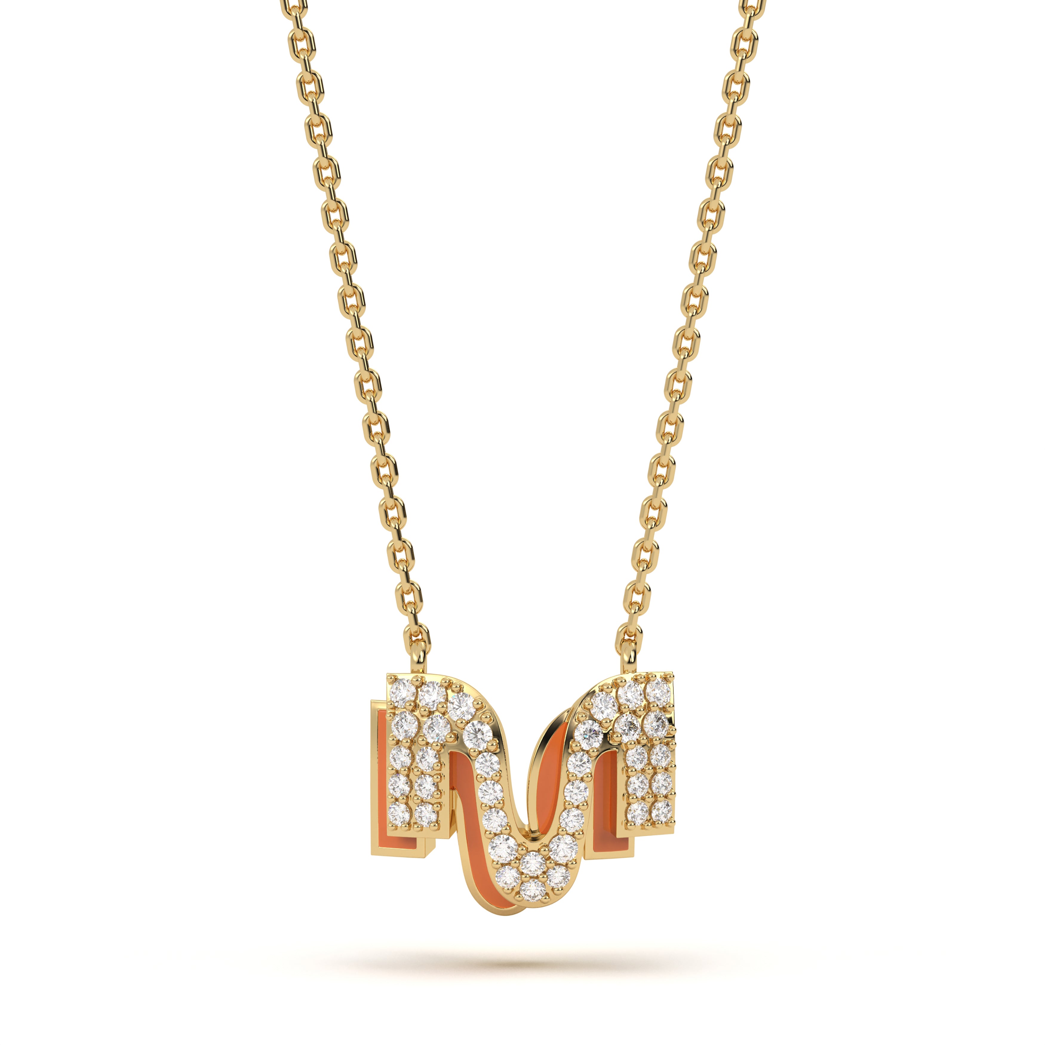 Mija Enamel 'M' Pendant 