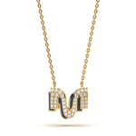Mija Enamel 'M' Pendant 