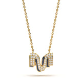 Mija Enamel 'M' Pendant 
