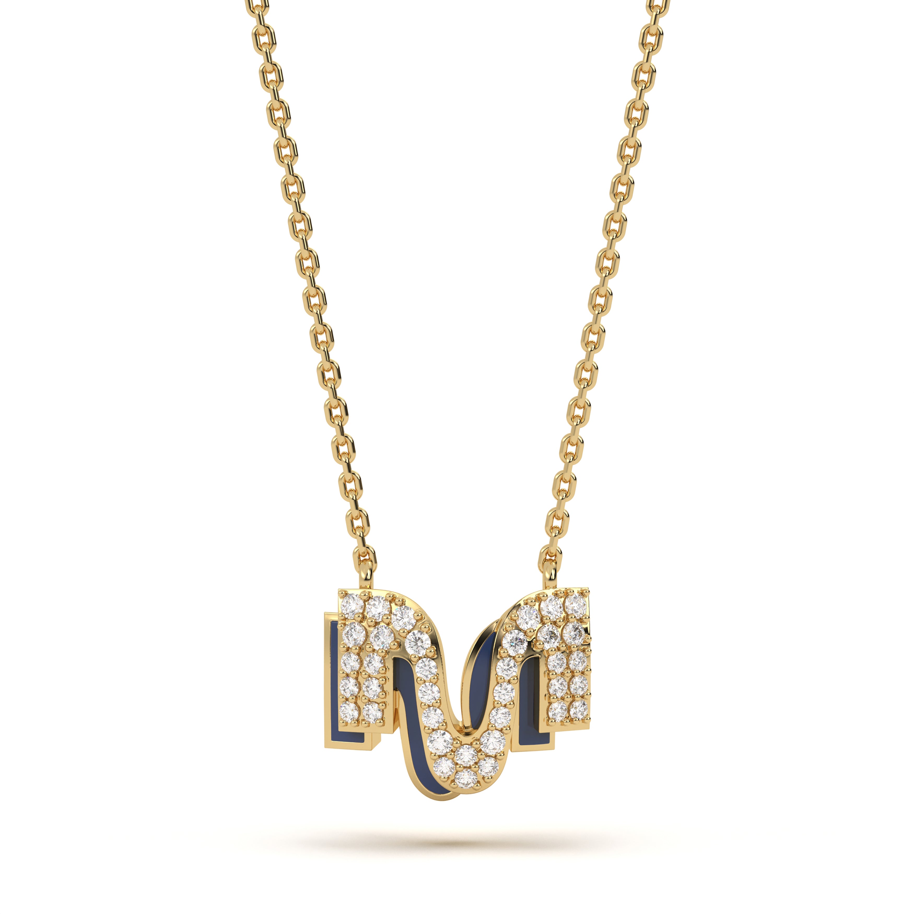 Mija Enamel 'M' Pendant 