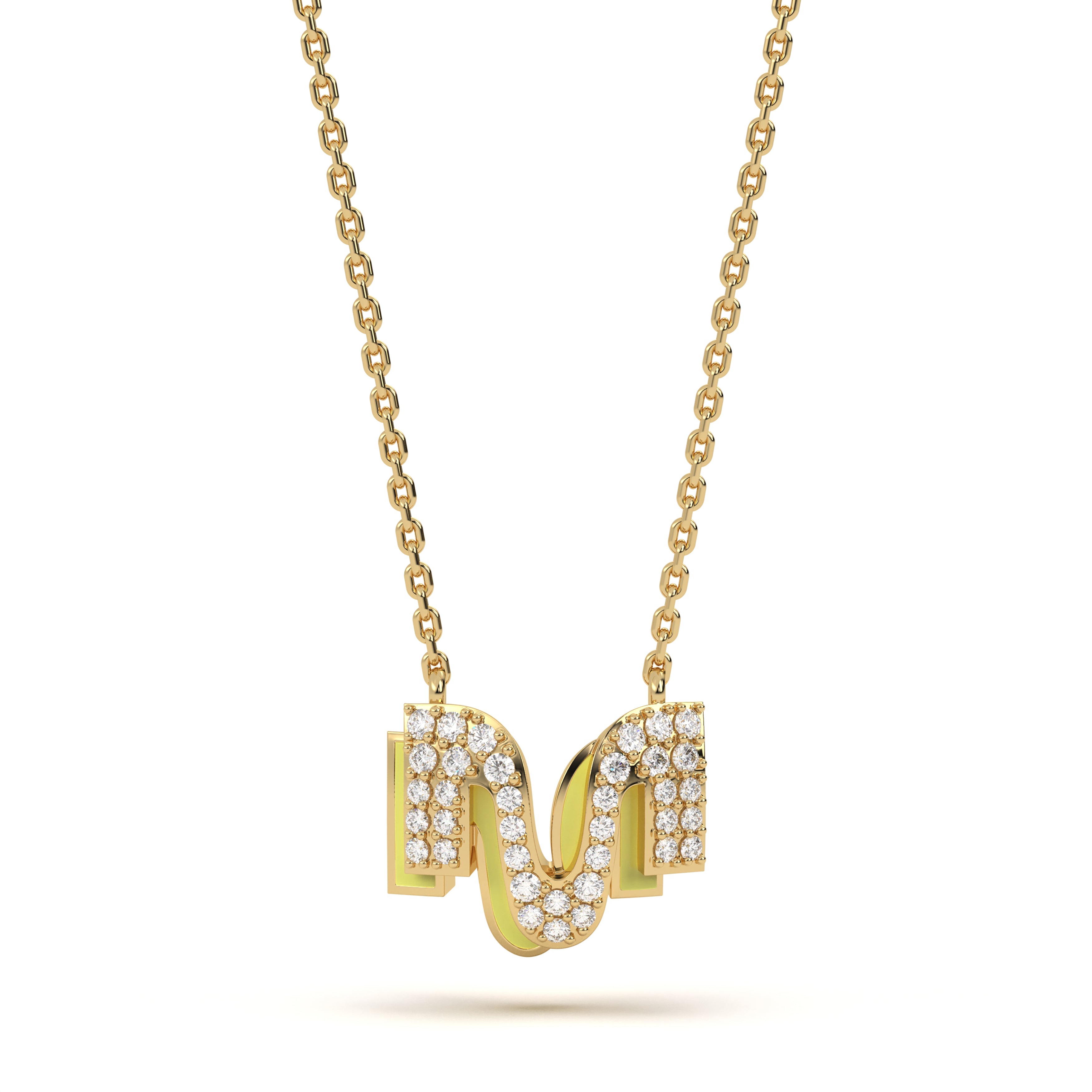 Mija Enamel 'M' Pendant 