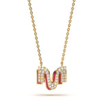 Mija Enamel 'M' Pendant 