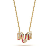 Mija Enamel 'M' Pendant 
