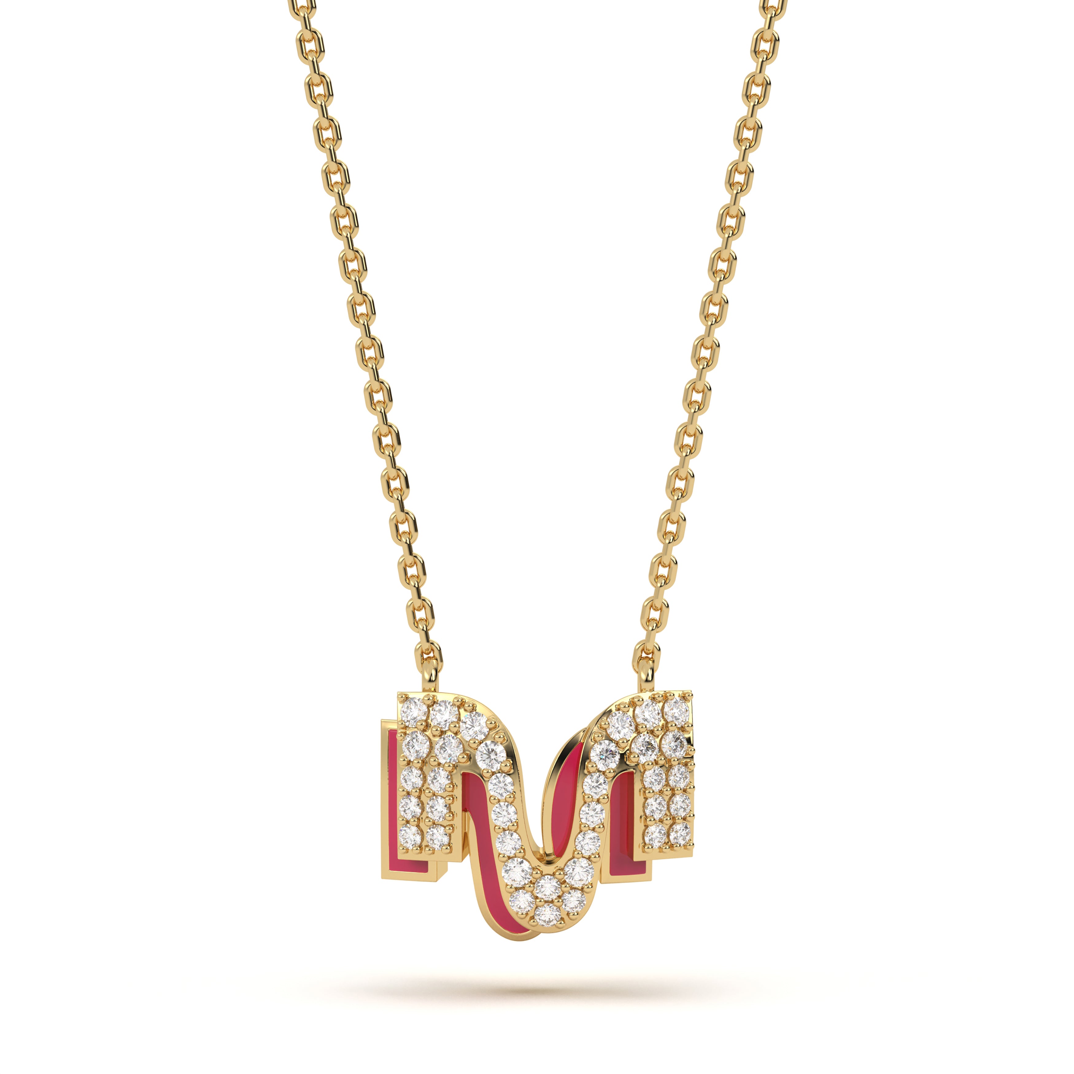 Mija Enamel 'M' Pendant 