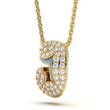 Mija Enamel 'J' Pendant 