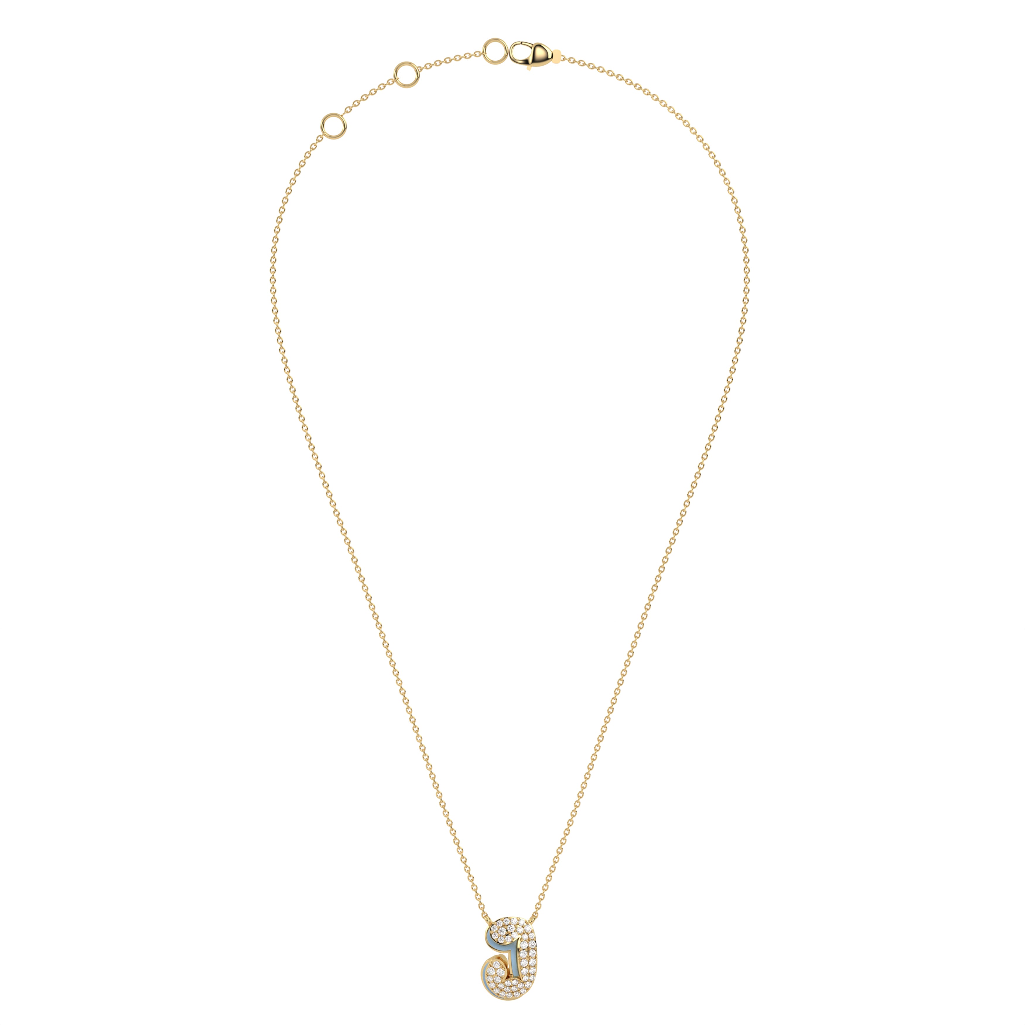 Mija Enamel 'J' Pendant 