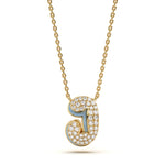 Mija Enamel 'J' Pendant 