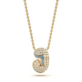 Mija Enamel 'J' Pendant 