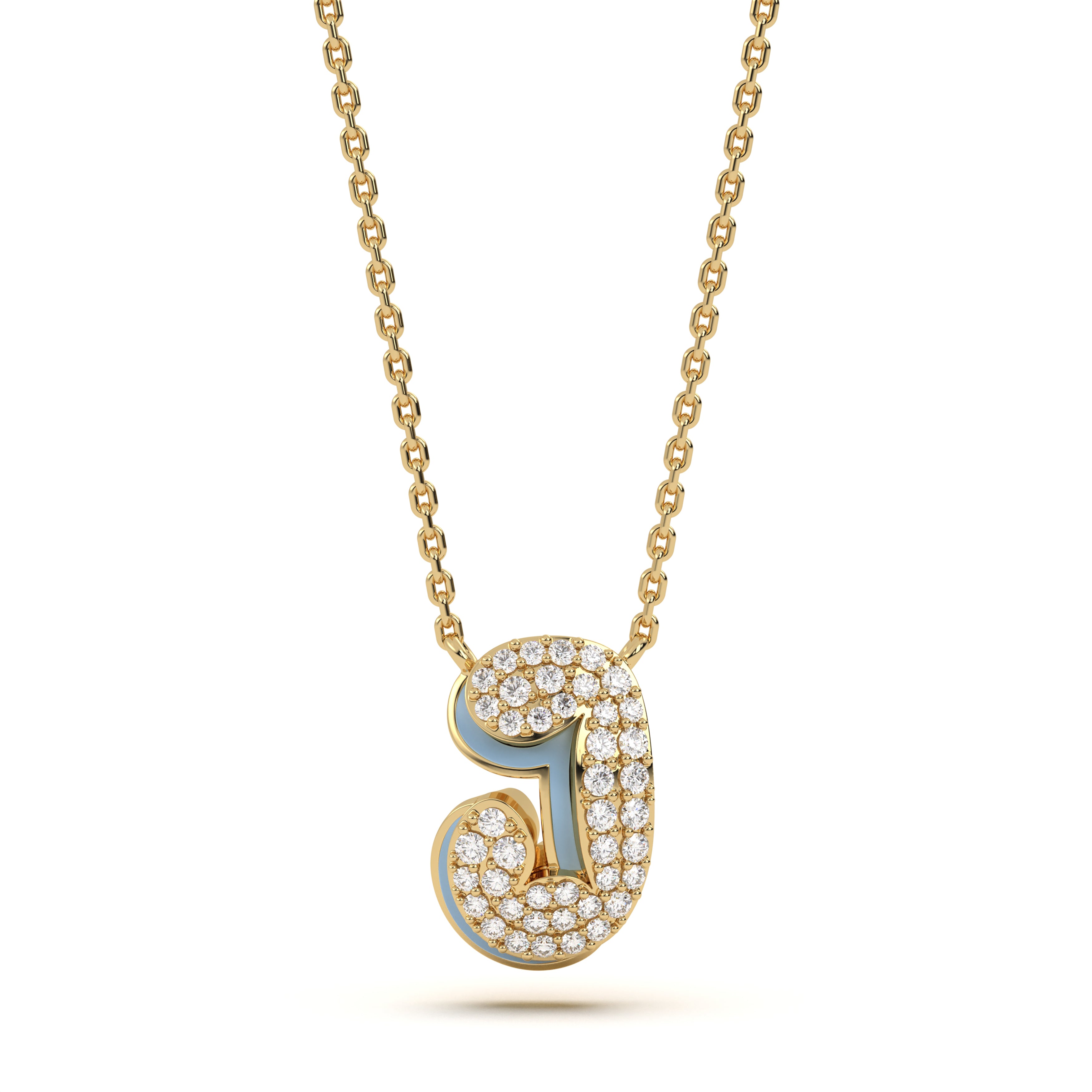 Mija Enamel 'J' Pendant 