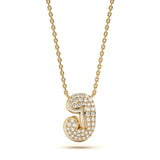 Mija Enamel 'J' Pendant 