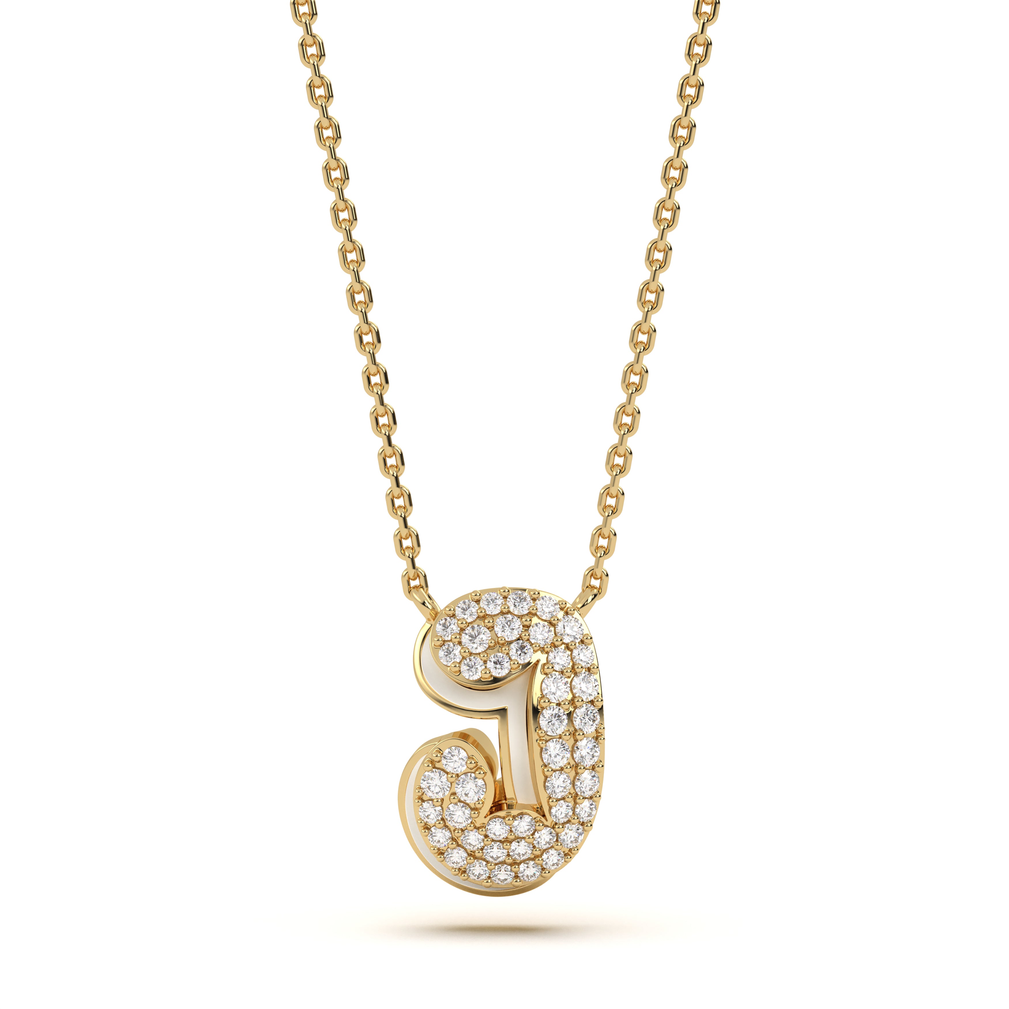 Mija Enamel 'J' Pendant 