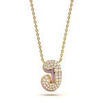 Mija Enamel 'J' Pendant 