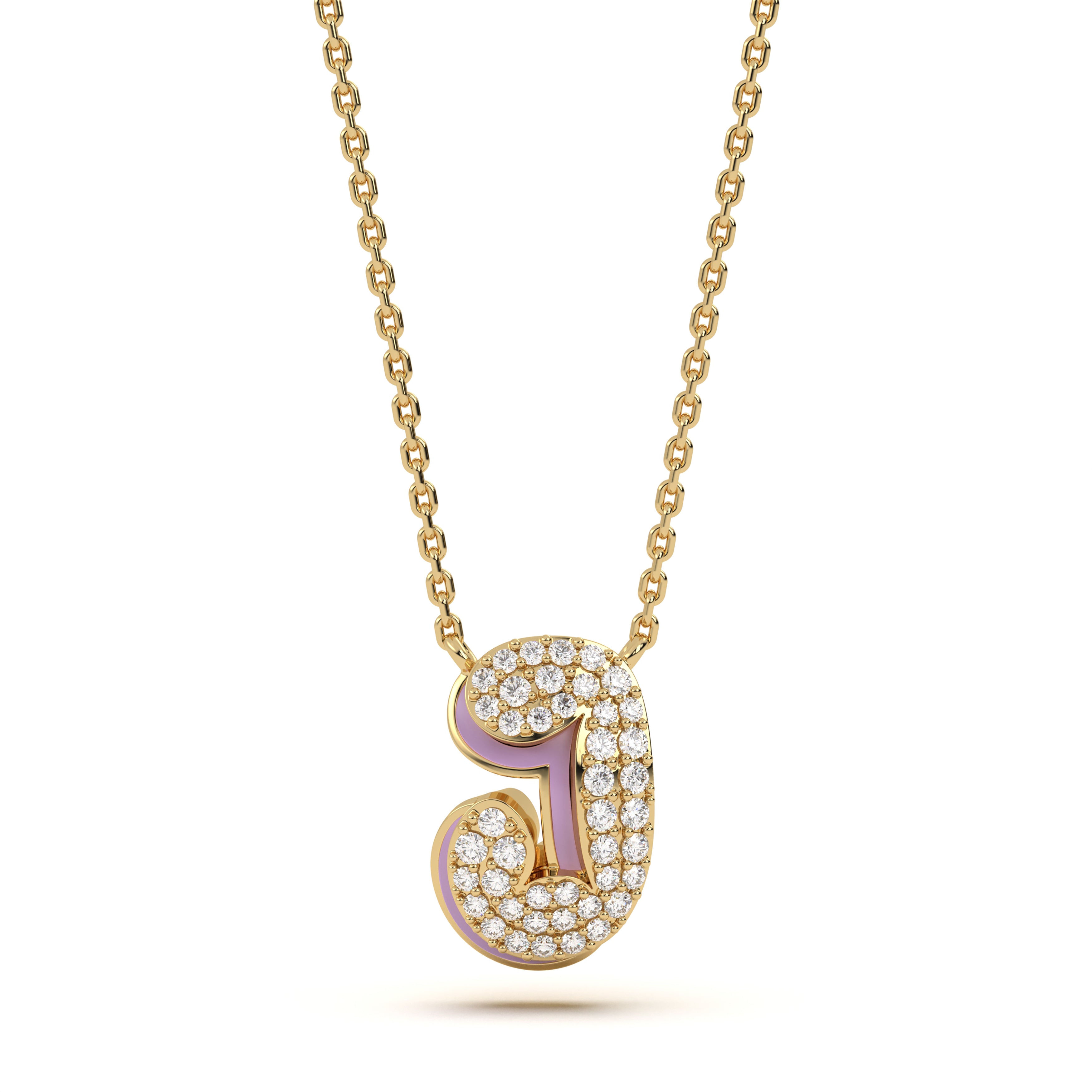 Mija Enamel 'J' Pendant 