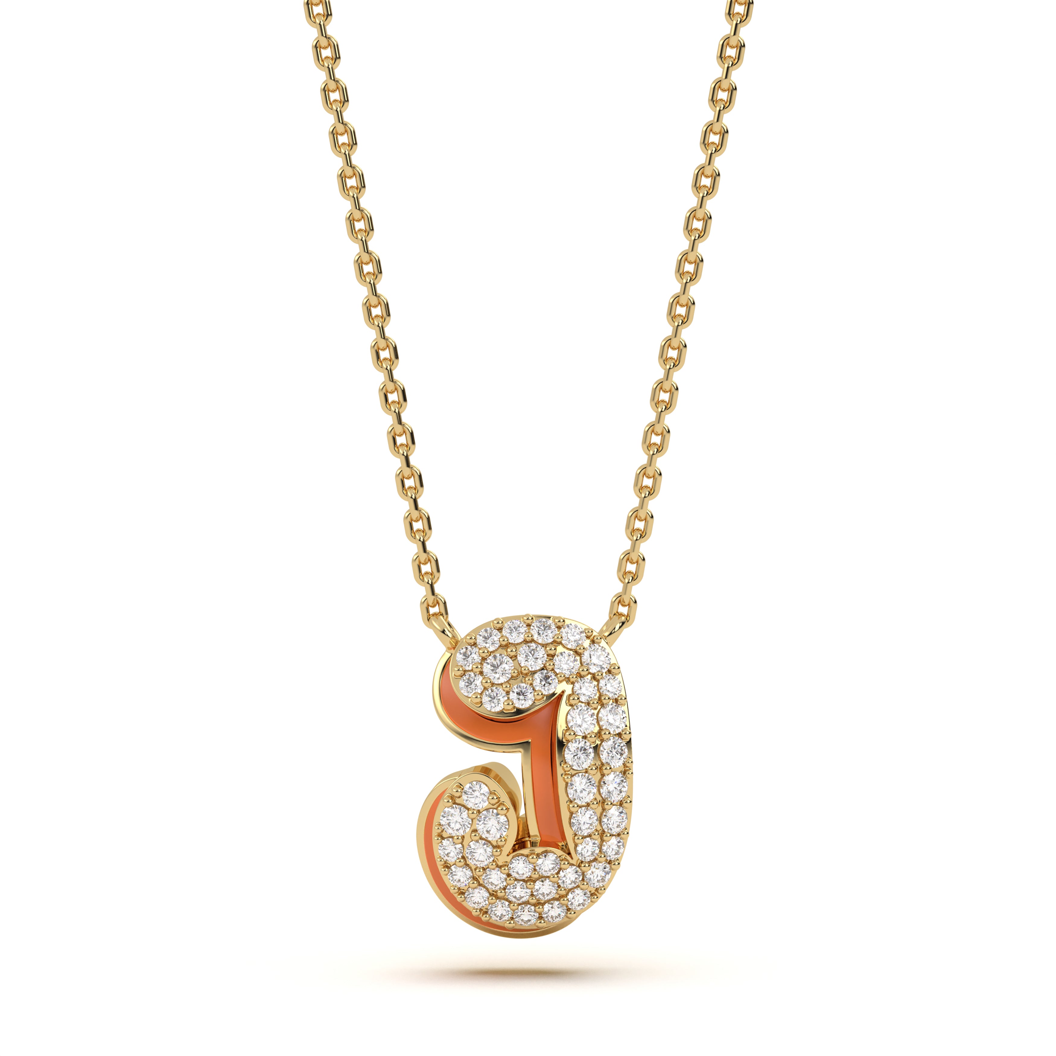 Mija Enamel 'J' Pendant 