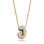 Mija Enamel 'J' Pendant 