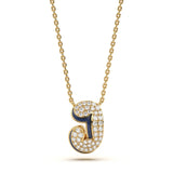 Mija Enamel 'J' Pendant 