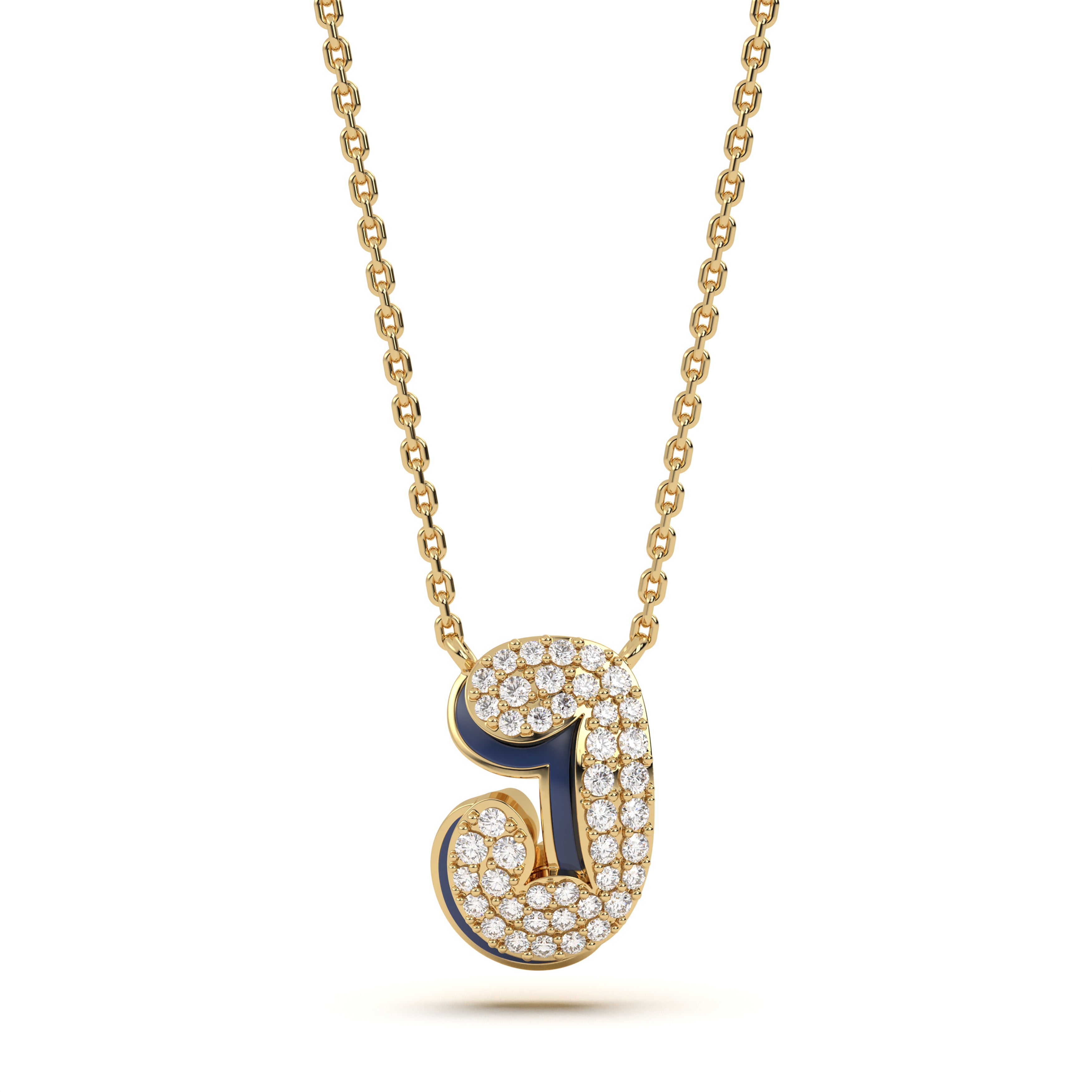 Mija Enamel 'J' Pendant 