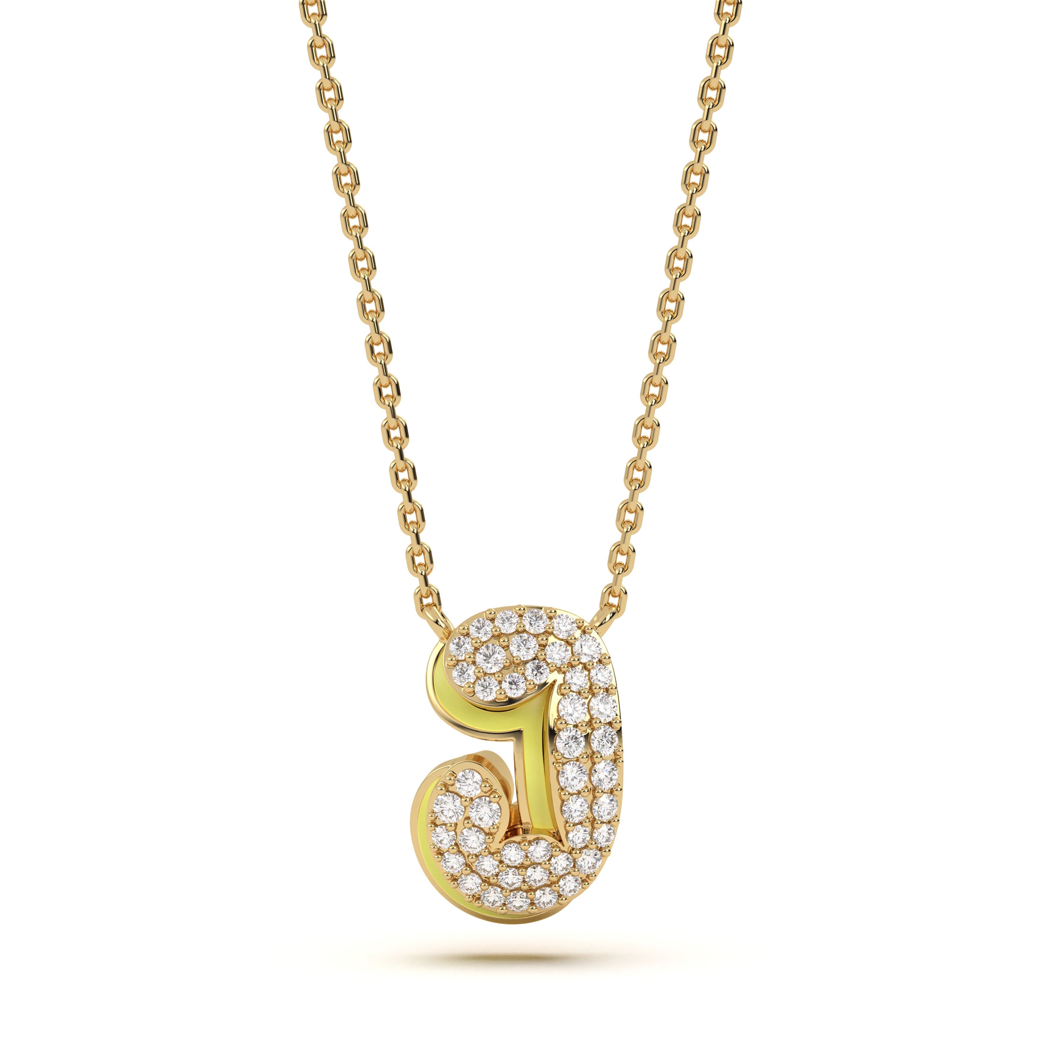 Mija Enamel 'J' Pendant 
