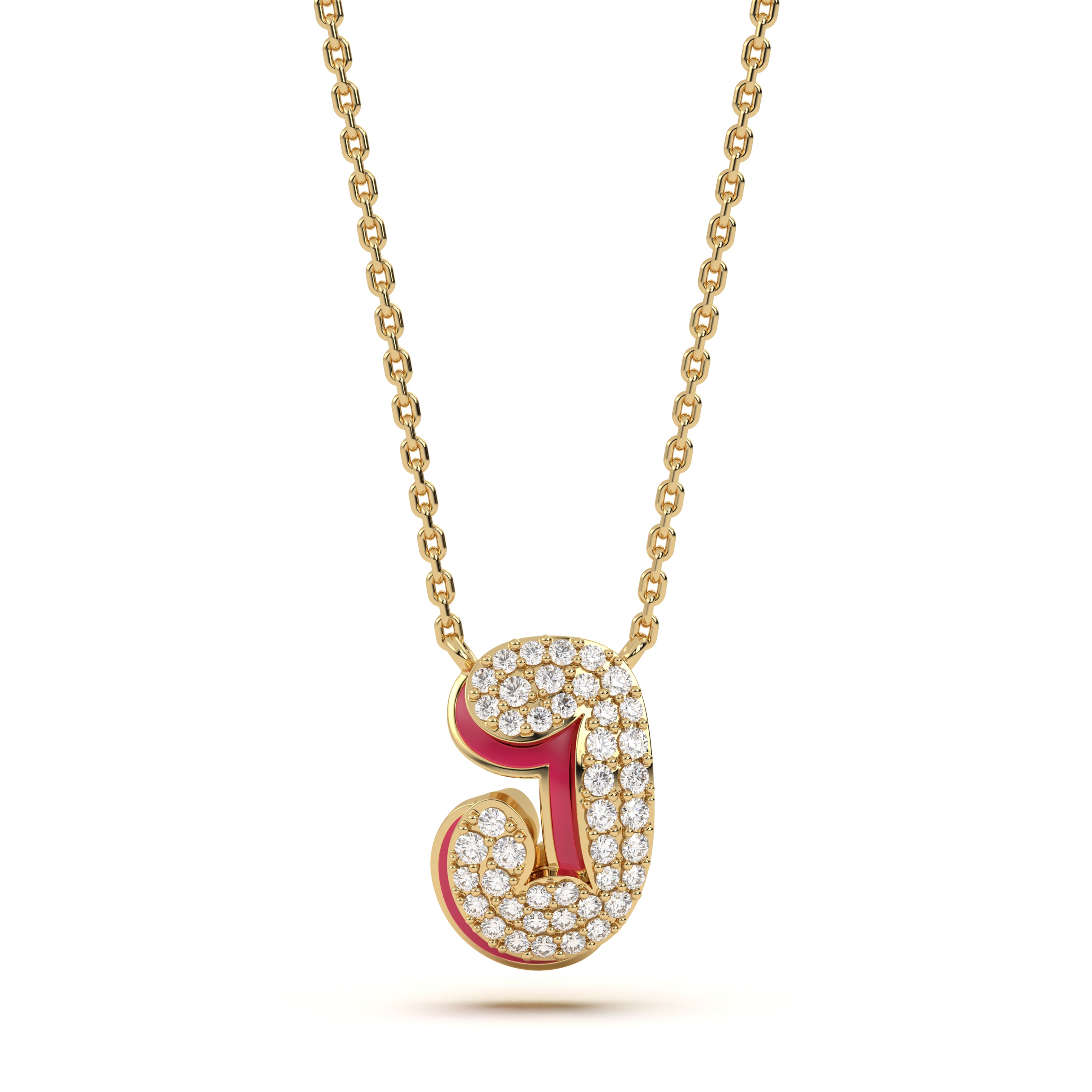 Mija Enamel 'J' Pendant 