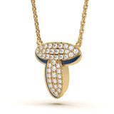 ‘T’ Diamond Enamel Pendant