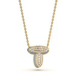 ‘T’ Diamond Enamel Pendant