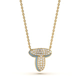 ‘T’ Diamond Enamel Pendant