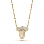 ‘T’ Diamond Enamel Pendant