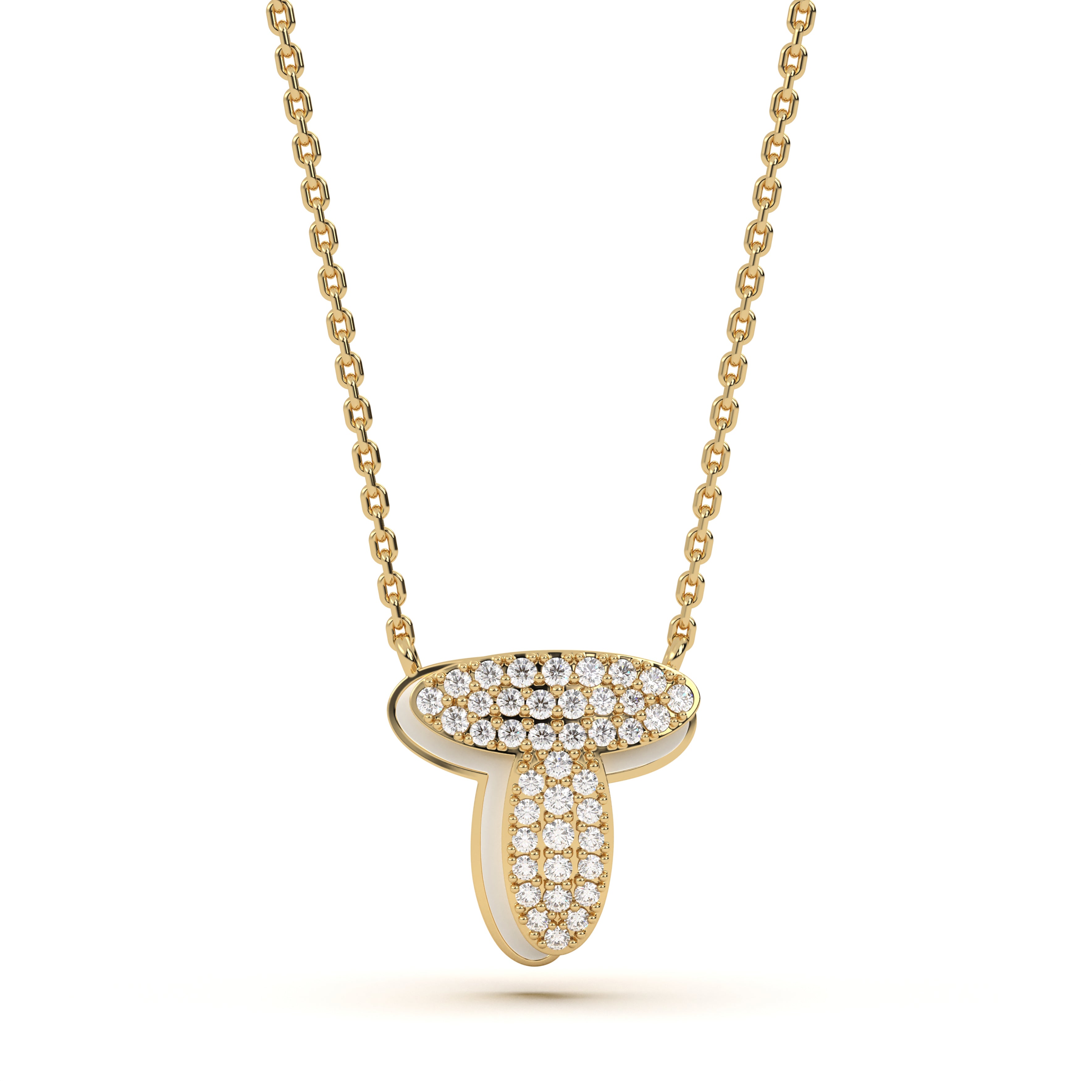 ‘T’ Diamond Enamel Pendant