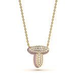 ‘T’ Diamond Enamel Pendant