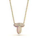 ‘T’ Diamond Enamel Pendant