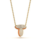 ‘T’ Diamond Enamel Pendant
