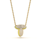 ‘T’ Diamond Enamel Pendant