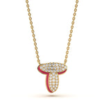 ‘T’ Diamond Enamel Pendant