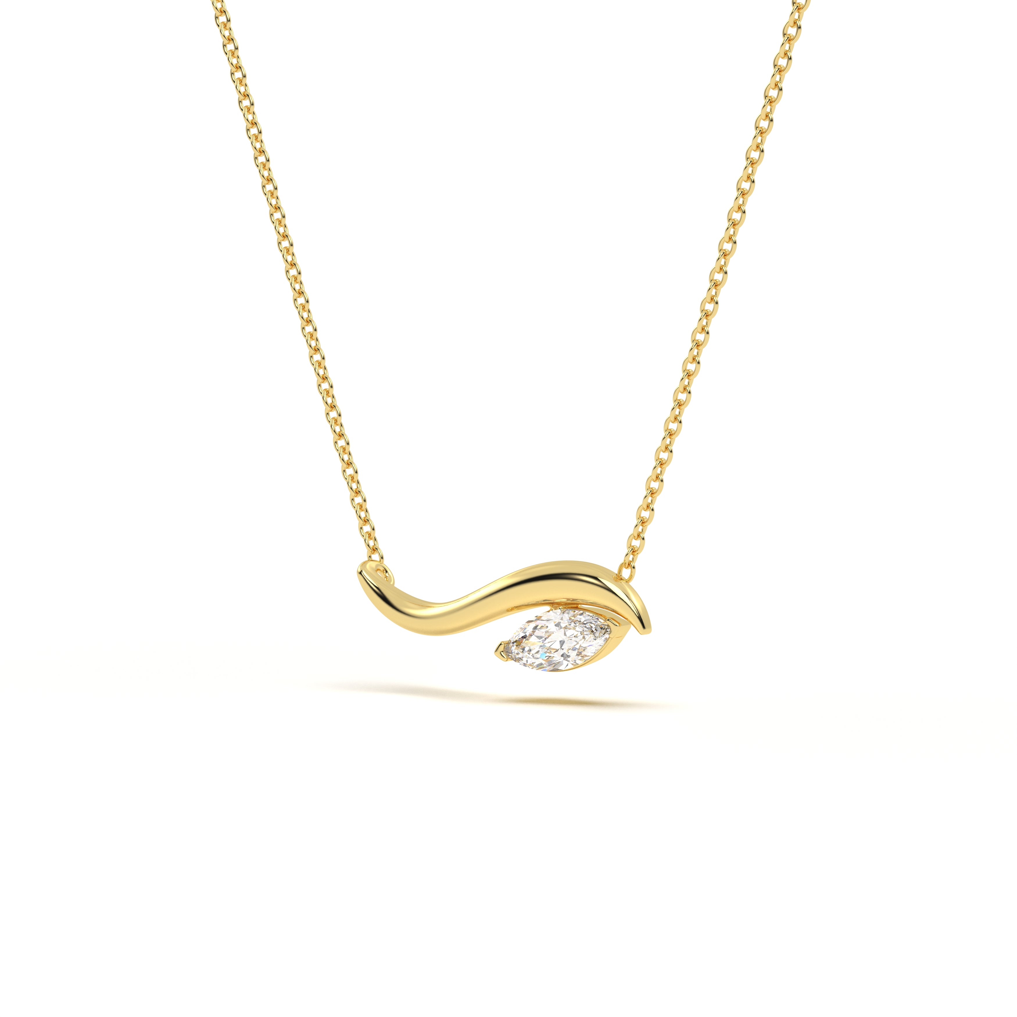 Marquise Diamond Leher Pendant