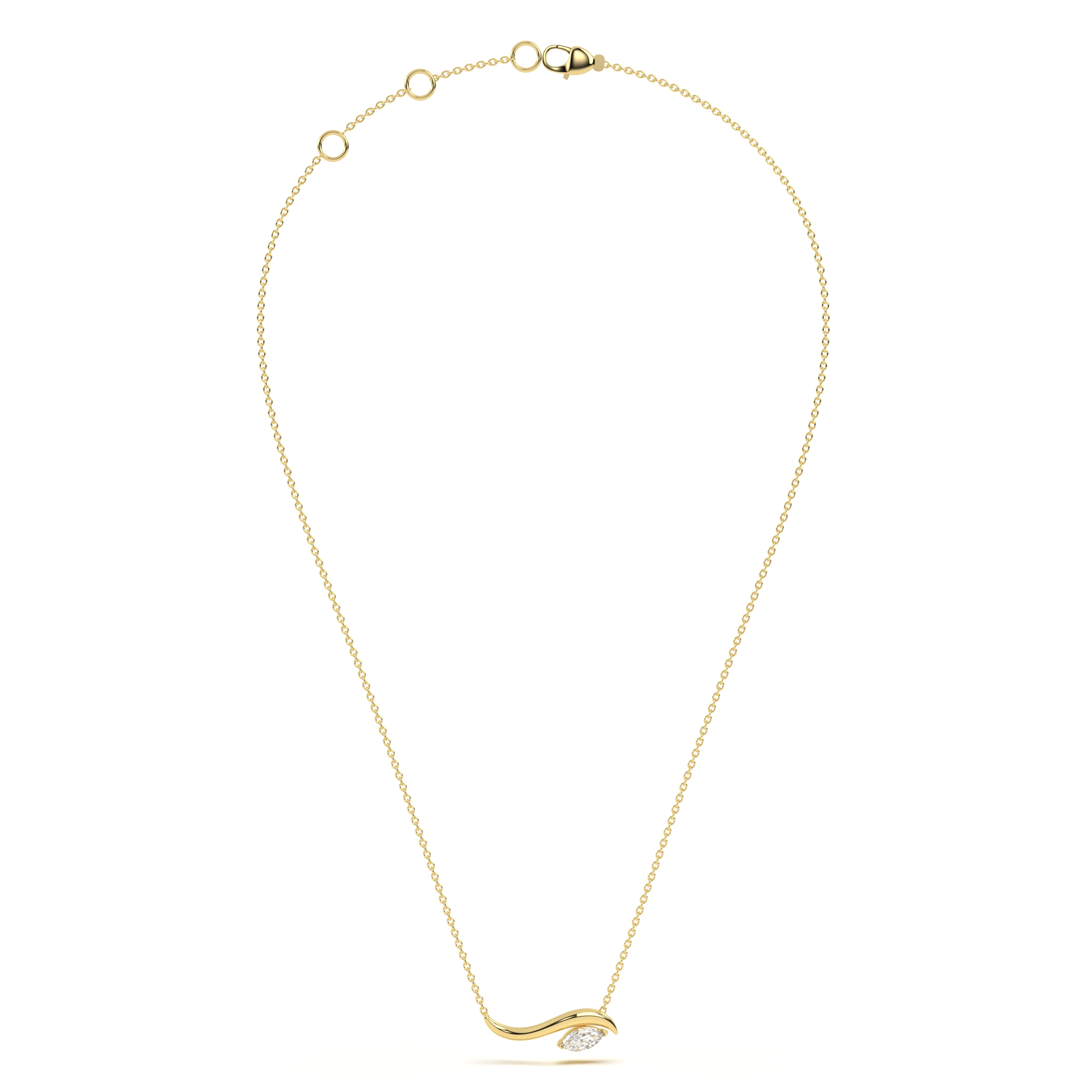 Marquise Diamond Leher Pendant