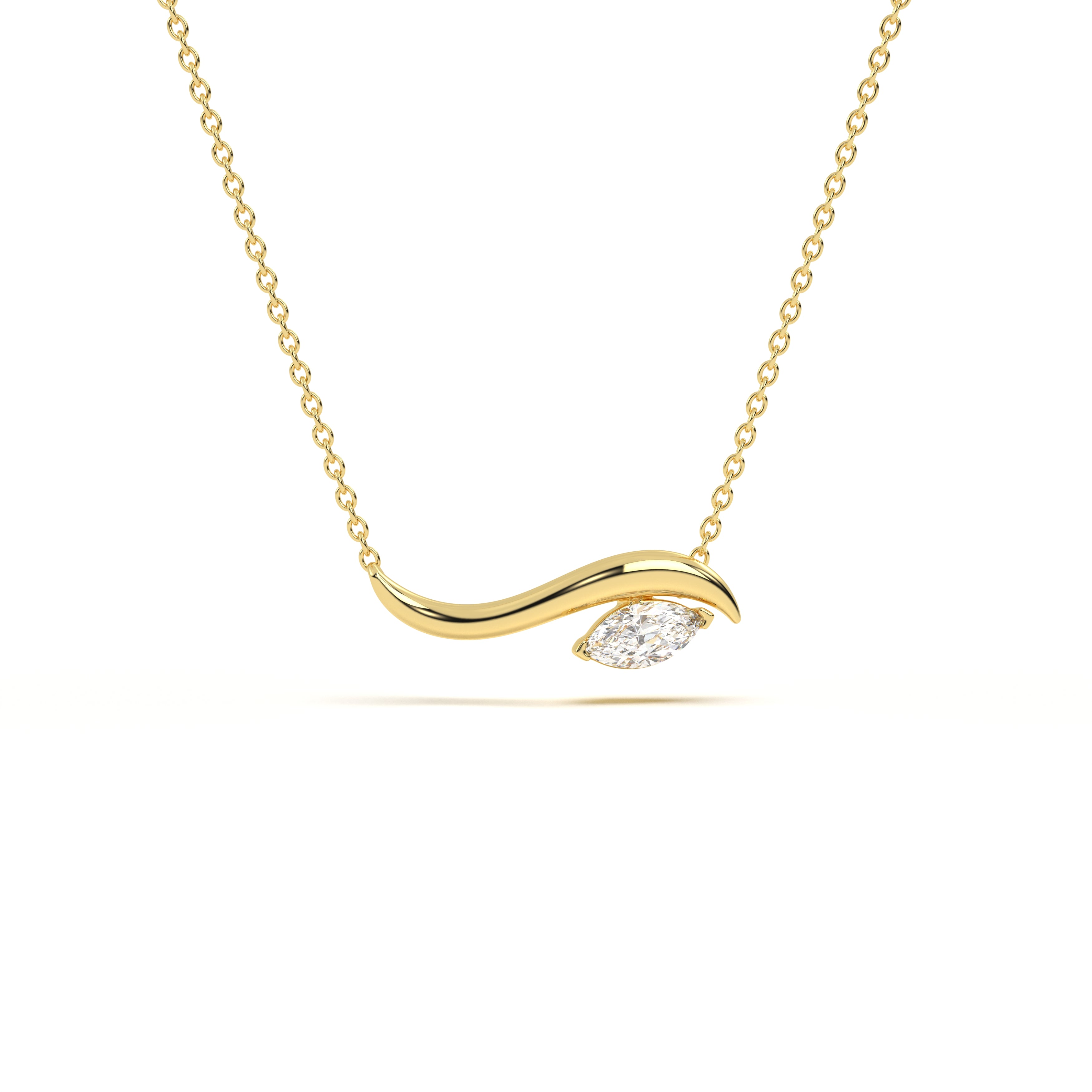 Marquise Diamond Leher Pendant