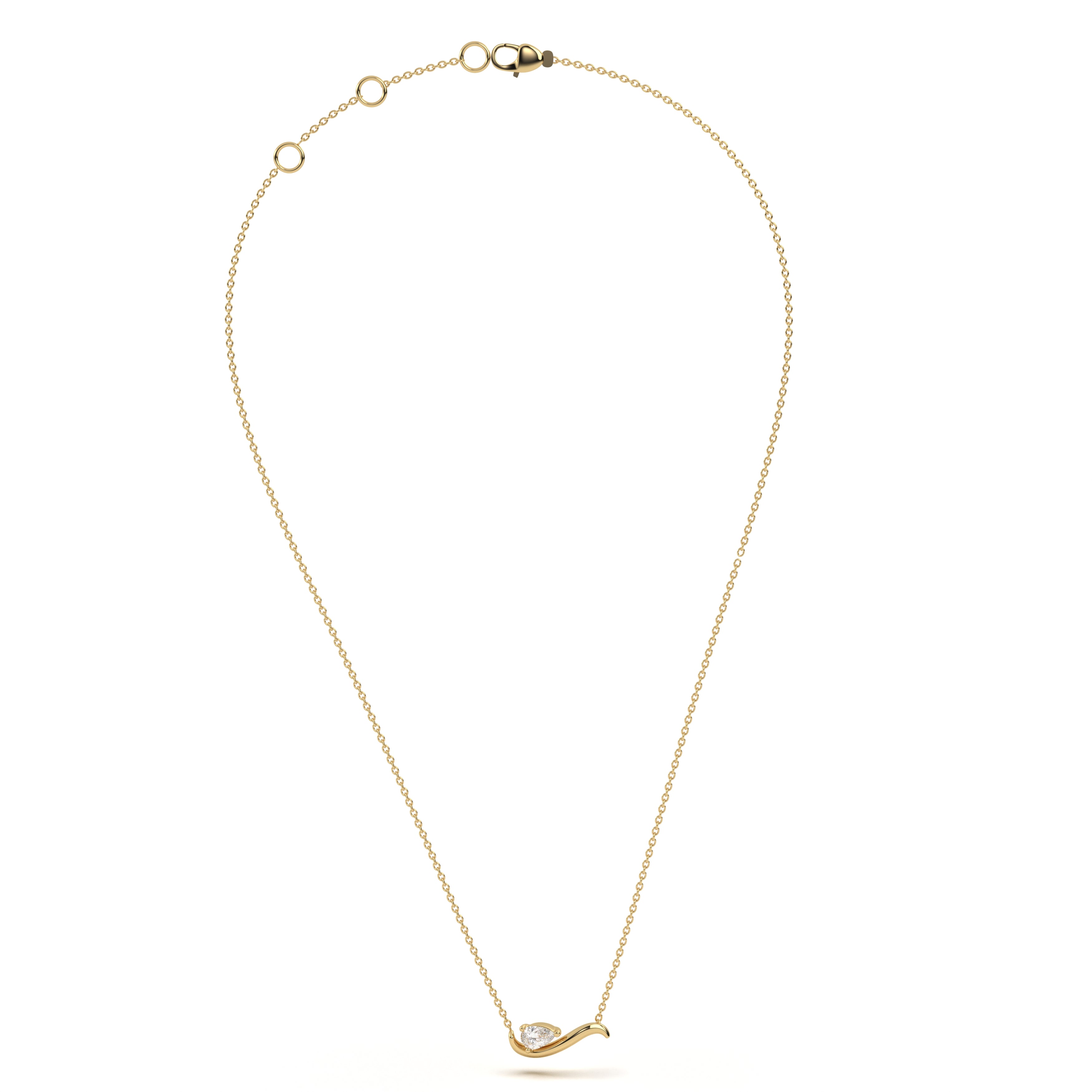 Pear Diamond Leher Pendant