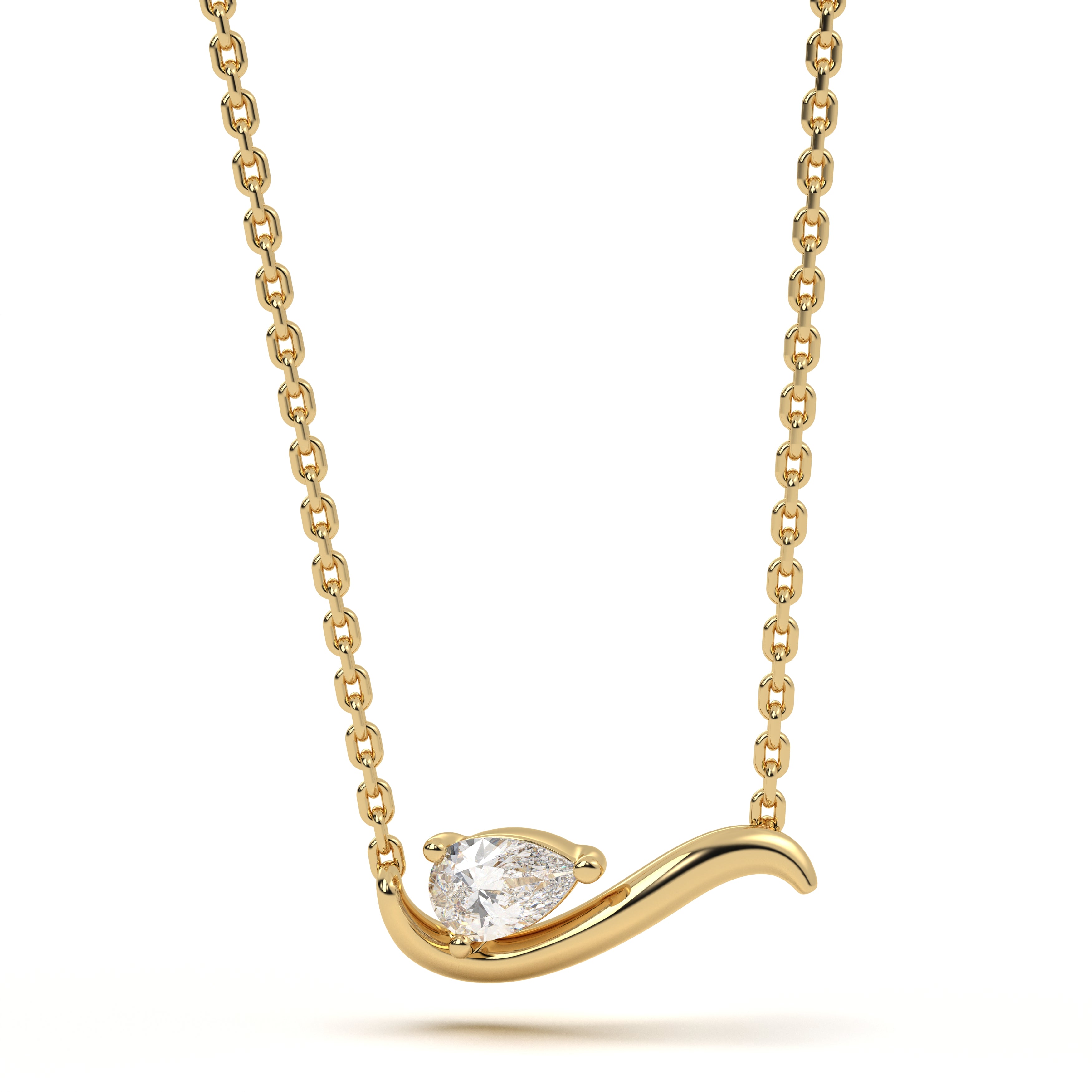 Pear Diamond Leher Pendant
