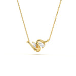 Wave Diamond Leher Pendant