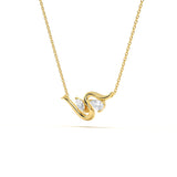 Wave Diamond Leher Pendant