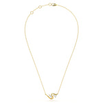 Wave Diamond Leher Pendant