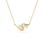 Wave Diamond Leher Pendant