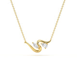 Wave Diamond Leher Pendant