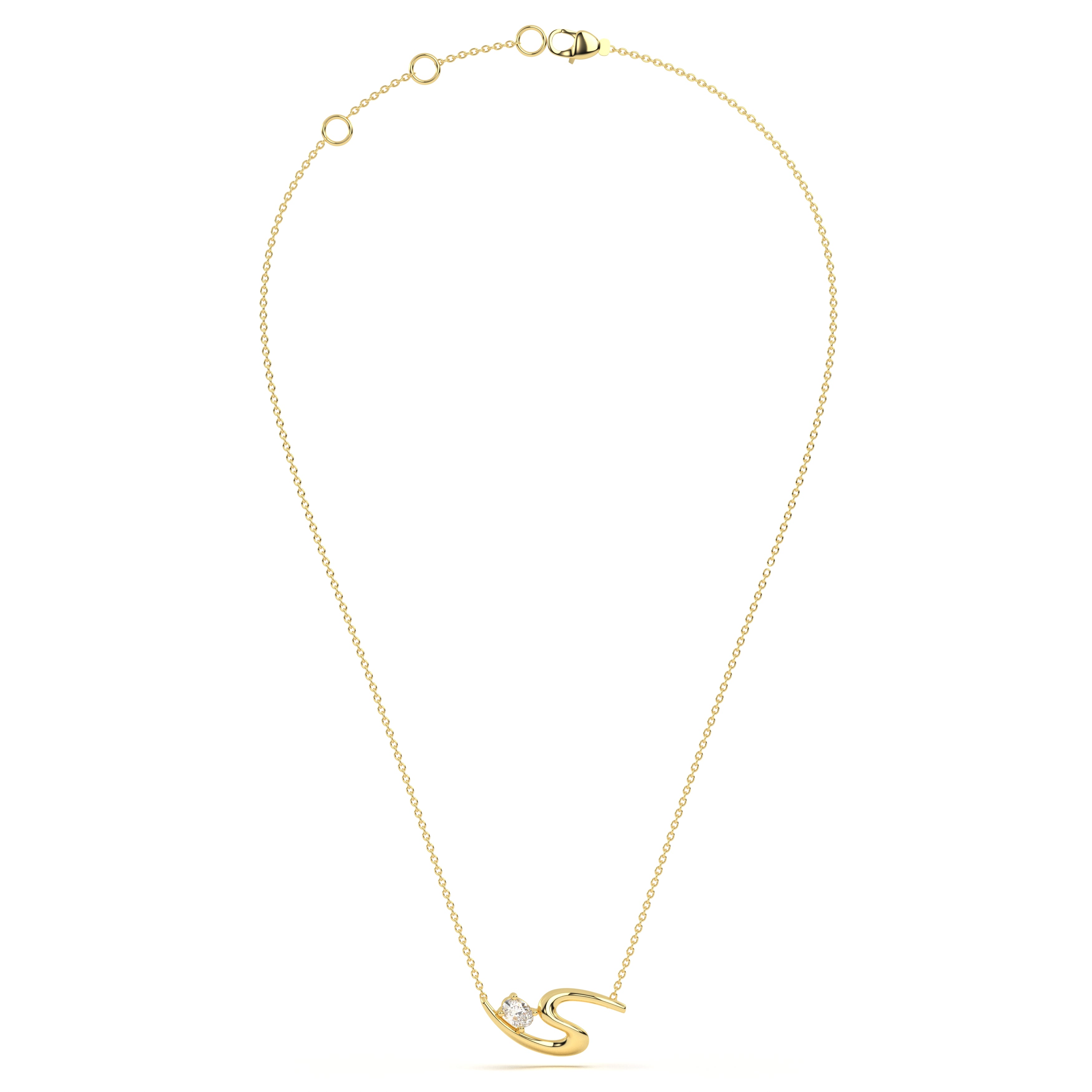 Oval Diamond Leher Pendant