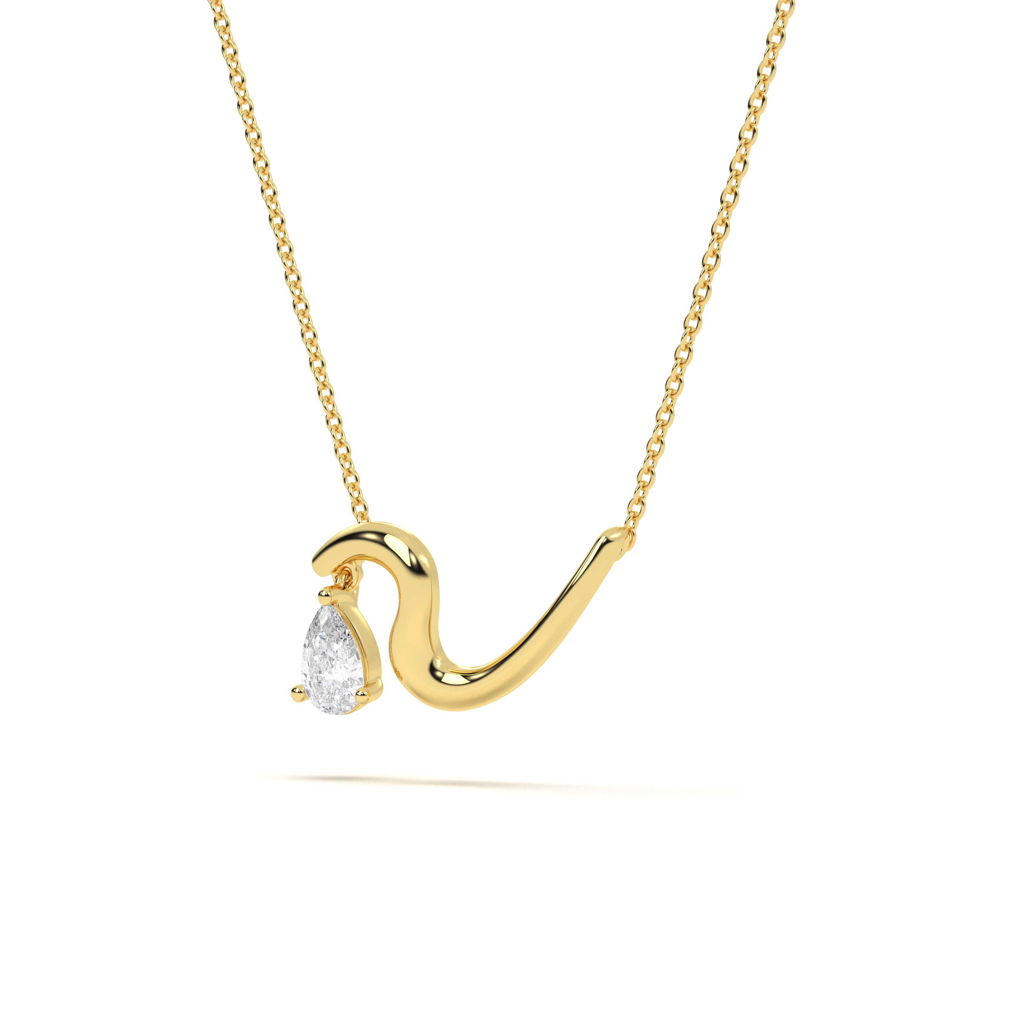 Drop Diamond Leher Pendant