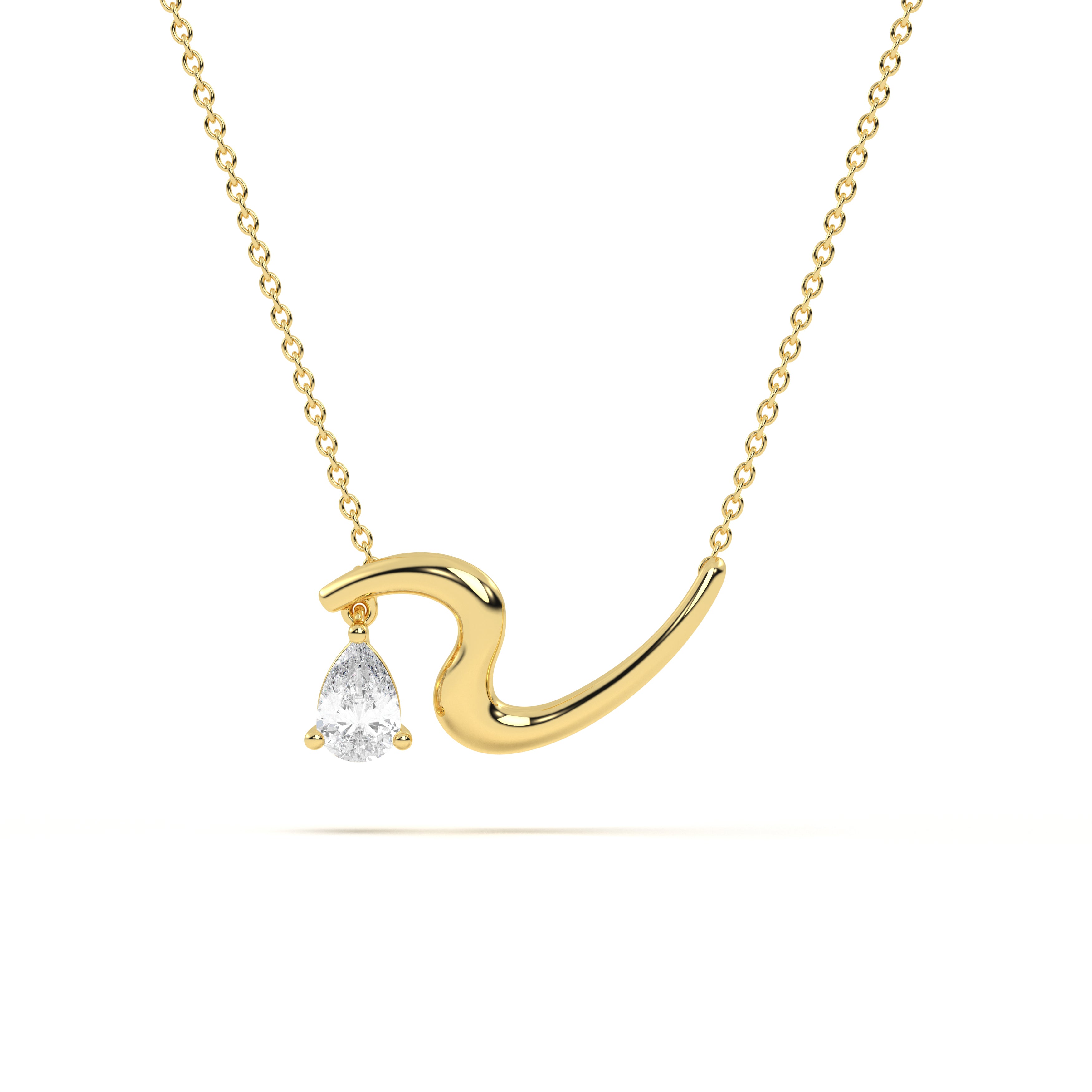 Drop Diamond Leher Pendant