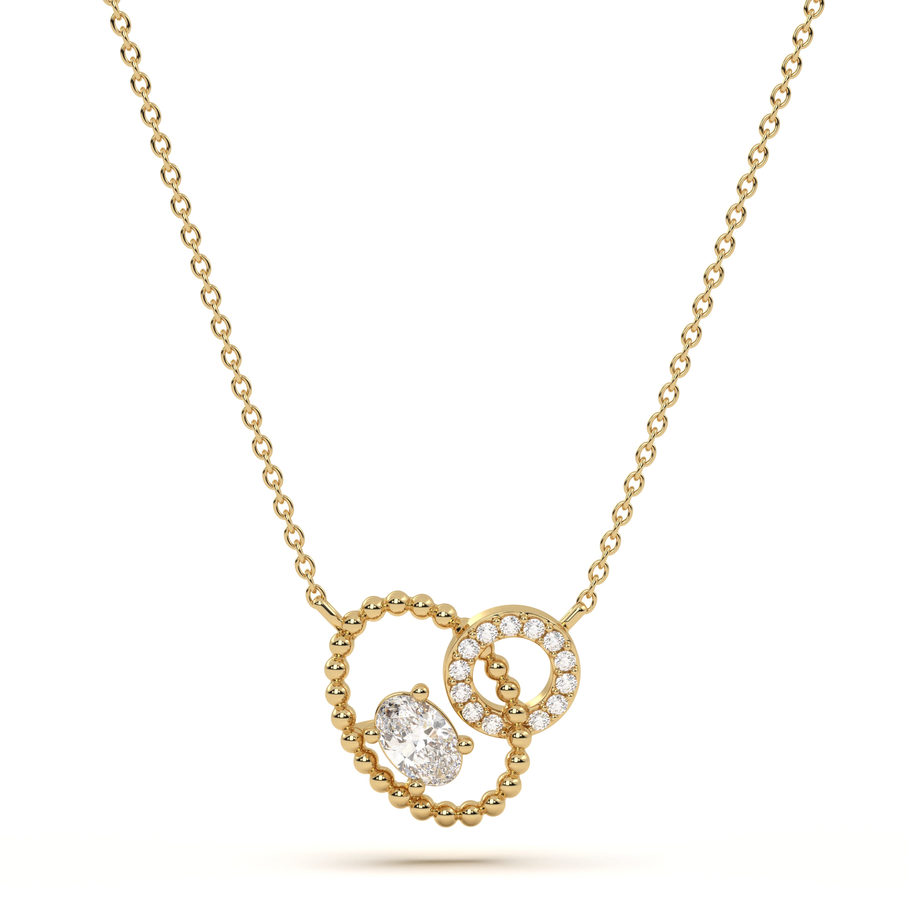 Oval Diamond Aura Pendant