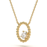 Oval Solitaire Diamond Pendant